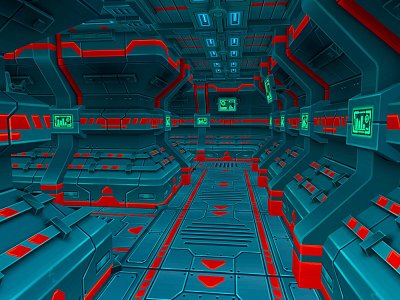 Modern Cartoon Scene Sci-Fi Interior Sci-Fi Space Sci-Fi Room 3d model