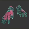 Stylish Pink And Black Gloves With Letter D Logo And Comfortable Fit Design