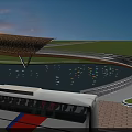 Yellow Curved Modern Bridge With Vehicles Driving Over Water Under Evening Cloudy Sky