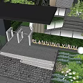 Modern Entrance Gate of Planning Yibin Project With Landscaped Greenery and Flower Beds