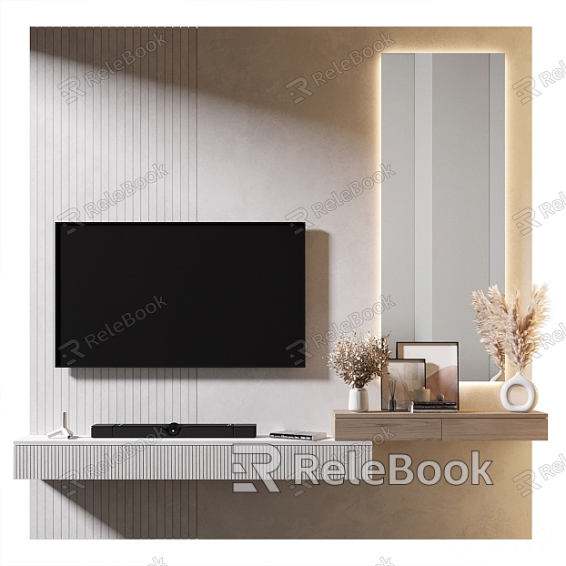 Modern TV background wall model