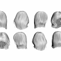 Gray Wig Ornament Decoration Set With Various Hairstyle Designs For