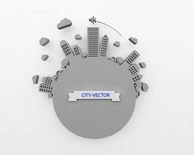 City silhouette 3d model