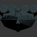 Detailed Blue Rigid Inflatable Boat 3D Model With Black Tubes