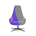 Stylish Modern Leisure Accent Chairs With Colorful Upholstery Curved Backrest And Swivel Base Design