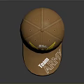 Brown Baseball Cap With 24th Winged Emblem And Team ARMY Text 3d model