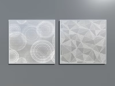 Two Square Wall Decor Panels With Circular And Triangular Geometric Patterns 3d model