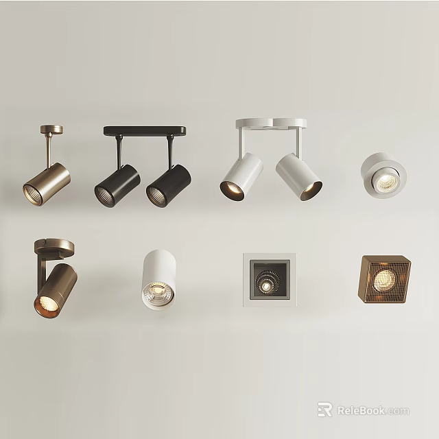 Modern Recessed Lights and Spotlights with Various Styles for Home Interior Lighting 3d model