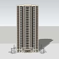 Modern High-rise Building With Glass Windows Sleek Design And Small Trees