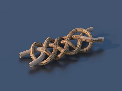 Wooden Braided Knot With Intertwined Loops For Home Decorative Use 3d model