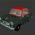 Vintage Car With Red Roof Gray Body And Classic Exterior Design