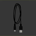 Durable Black USB Cable With Standard USB And Micro USB Connectors For Device Charging 3d model