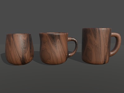 Wooden Cup Water Cup Bamboo Cup Tea Cup model