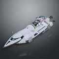 Futuristic White Sci Fi Spaceship With Streamlined Design And Cockpit 3d model