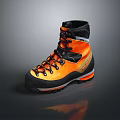 CRISPI Orange And Black High Top Hiking Boots With Durable Design For Outdoor Activities