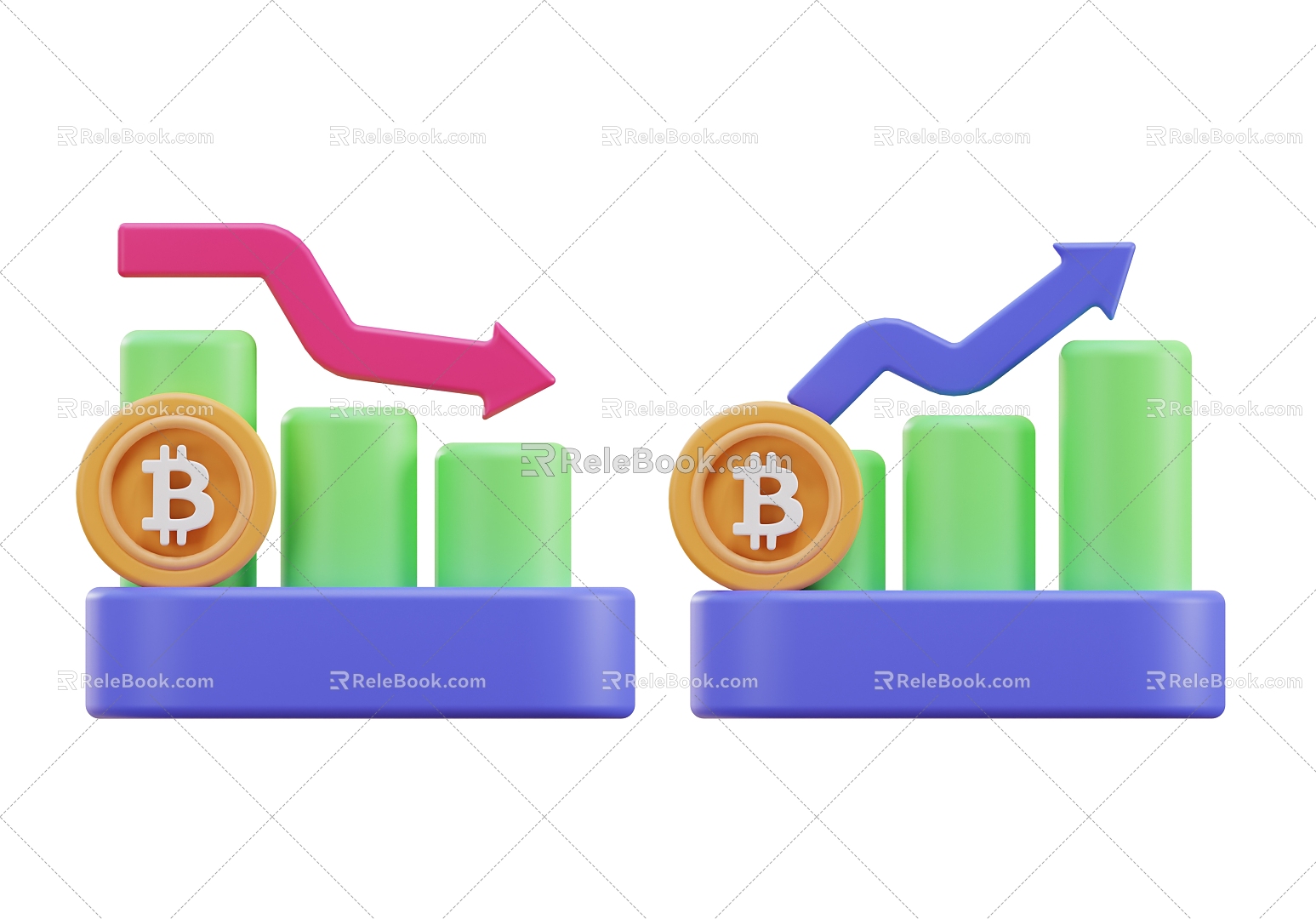 Rising and falling data 3d model