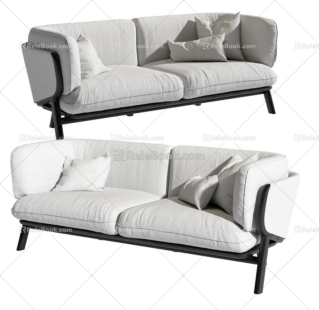 Modern double sofa 3d model