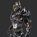 Futuristic Game Movie Character In Intricate Metallic Armor With Glowing Mechanical Details