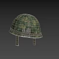 Camouflage Pattern Military Style Cotton Hat With Brim And Adjustable Straps