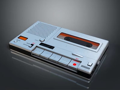 Retro Cassette Tape Player With Classic Design And Control Buttons 3d model