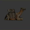 Detailed Traditional Reclining Camel Sculpture With Artistic Saddle Bags And Terracotta Craftsmanship