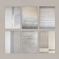 Square Rugs With Various Modern Abstract Patterns And Textured Neutral Tones 3d model