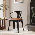 Stylish Leisure Chairs With Black Frame Brown Leather Seat And Green Frame In Modern Room