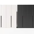 Modern Minimalist Wardrobe Design With White And Black Finish And Vertical Handles 3d model