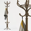 Floor Standing Clothes Hanger With Modern Design Hanging Gray Towel
