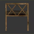 Wooden Bench With Geometric Cross Backrest And Upholstered Decorative Seat