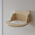 Wall Mounted Wooden Cat Tree With Transparent Round Platform For Cats 3d model