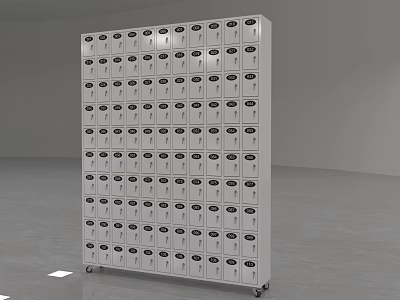 Metal Lockers With Multiple Compartments On Wheels For Indoor Storage 3d model
