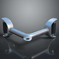 Metal Heavy Duty Support Bracket With Curved Ends And Black Rubber Pads