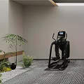 Modern Gym Room With Elliptical Trainer Step Machine And Treadmill 3d model