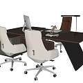modern office desk and chair 3d model