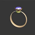 Elegant Gold Ring With Square Blue Gemstone And Claw Setting Design 3d model