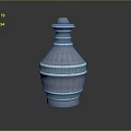 Elegant Blue Household Vase With Green Decorative Bands For Home Decoration