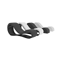 Modern Curved Accent Chair White and Black Upholstered Leisure Seating Design