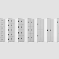 White Storage Lockers With Multiple Door Styles For Office And School Settings 3d model