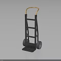 Metal Handcart With Yellow Handle And Two Wheels For Carrying Loads