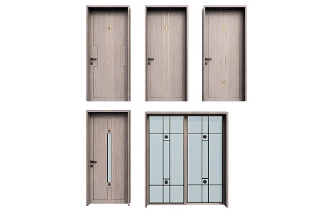 New Chinese Style Flat Door 3d model