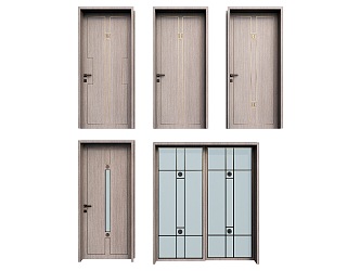 New Chinese Style Flat Door 3d model