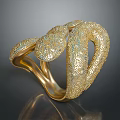 Elegant Golden Bracelet With Intricate Design And Shiny Decorative Details