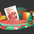 Happy Exploration Diary Photo Check In Spot With Colorful Decorations Christmas Tree Gifts And Snowflakes