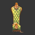 Ornate Green Accent Chair with High Quilted Back Gold Decorative Details and Elegant Classic Design