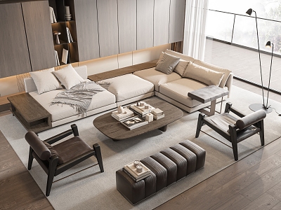 Modern Minotti Sofa Coffee Table Combination model