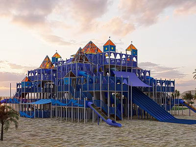 Deep Sea Labyrinth Amusement Equipment Scenic Area Large Amusement Equipment Outdoor Large Children's Equipment Cultural Travel Amusement Equipment Children's Castle Amusement Equipment 3d model