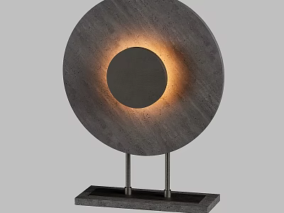 Modern Minimalist Table Lamp With Circular Design Warm Light And Metal Stand 3d model