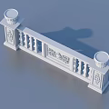 Elegant White Ornamental Balustrade With Intricate Carved Details And Circular Top Pillars