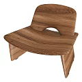 Modern Wooden Leisure Chair With Walnut Wood Circular Cutout And Sleek Lines